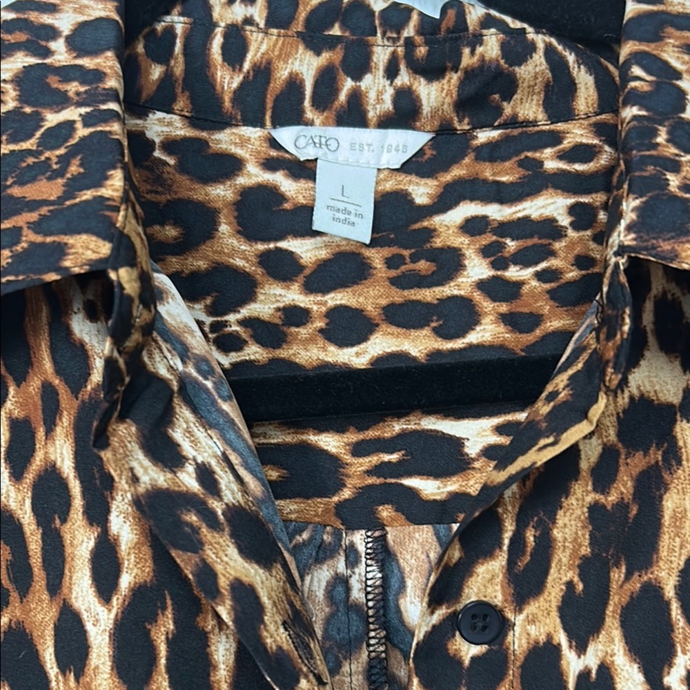 Cato Brown and Tan Leopard Print High Low Dress - Picture 2 of 4